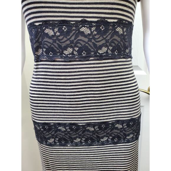 Max Studio Striped Lace Maxi Dress Summer Outdoor Cocktail Party Casual Friday - Picture 3 of 11
